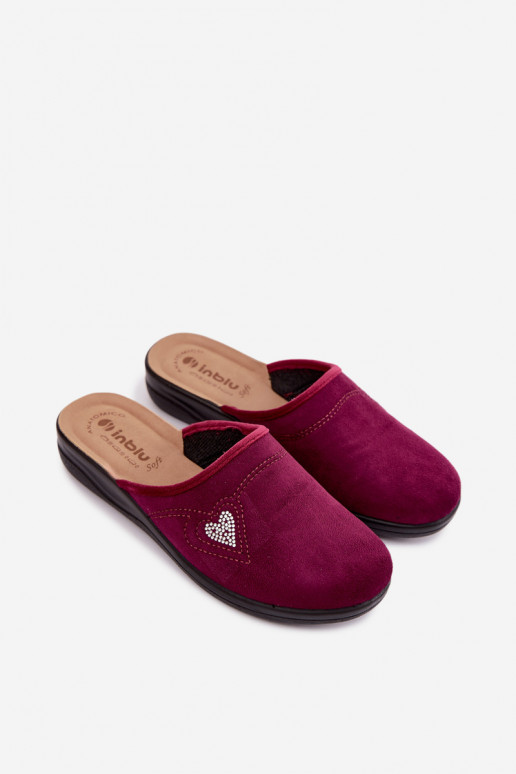 Pantoletten in Bordeauxfarbe Inblu CF000052