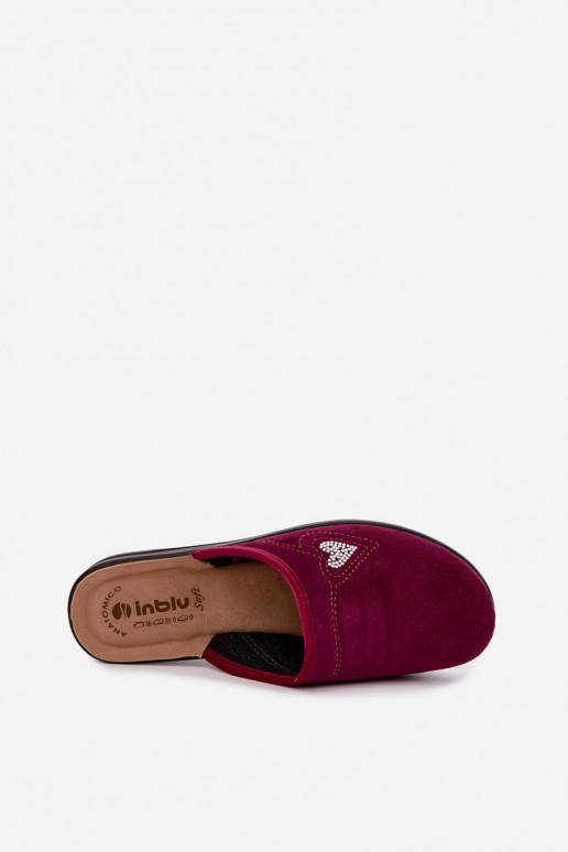 Pantoletten in Bordeauxfarbe Inblu CF000052