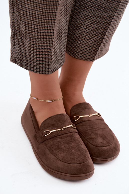 Mokassins Barefoot Ze goldene Farbem Detalem braune Farbe Paresa