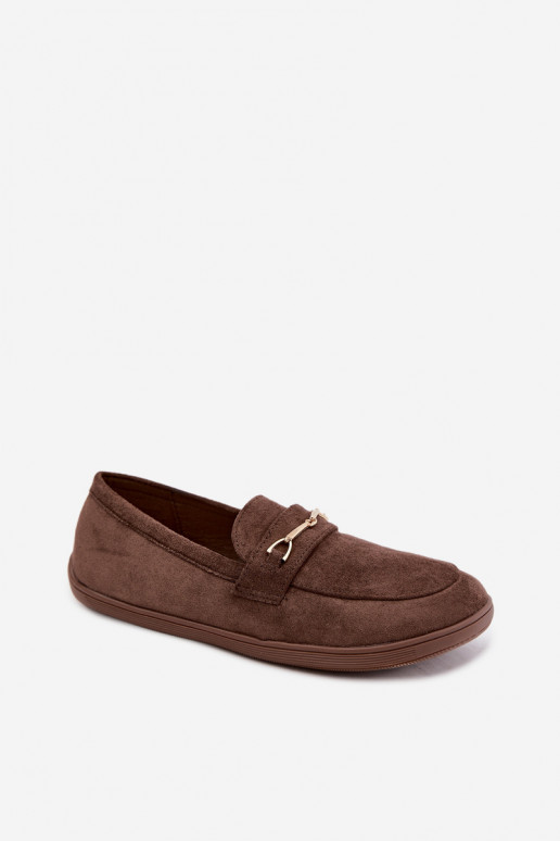 Mokassins Barefoot Ze goldene Farbem Detalem braune Farbe Paresa