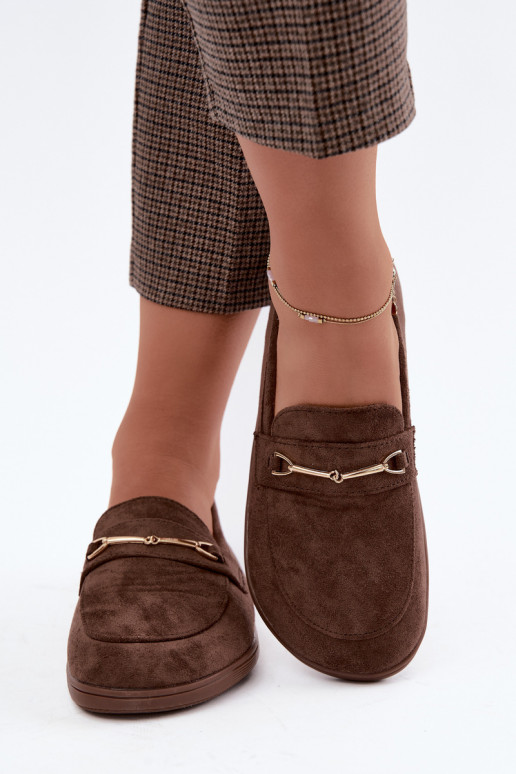 Mokassins Barefoot Ze goldene Farbem Detalem braune Farbe Paresa