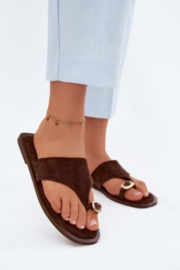 Damen Hausschuhe mit flachem Absatz und dekorativen Details Fedira 2