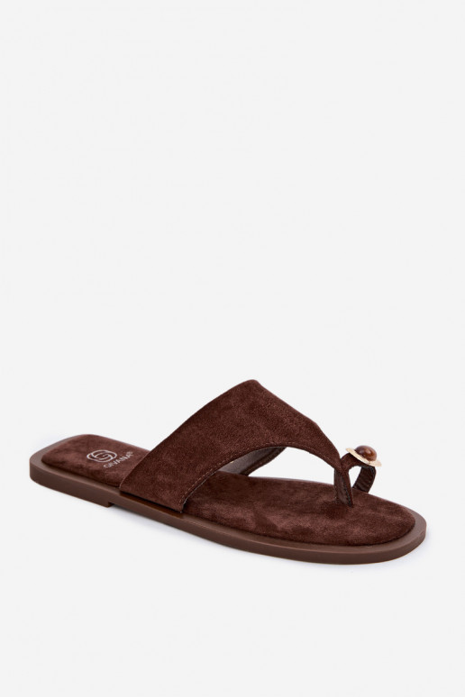 Damen Hausschuhe mit flachem Absatz und dekorativen Details Fedira
