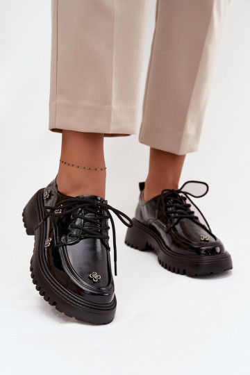 Lackleder-Damenschuhe mit Schnallen in Schwarz Artiker 57C0333 2