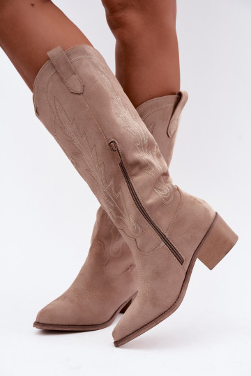 Sandfarbene Cowboy-Stiefel Casena
