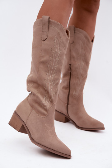 Sandfarbene Cowboy-Stiefel Casena 2