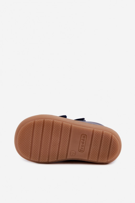 Dunkelblaue Kinderlederschuhe Barefoot Froddo G2130328