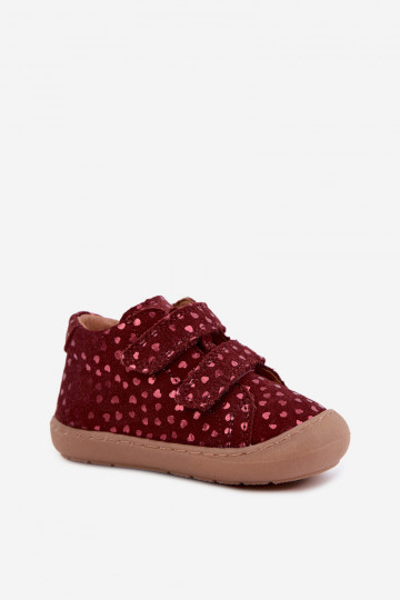 aus INildleder Schuhe SchuhZuerk Barefoot Kindisch mit Herzen Froddo G2130328-66 Burgund