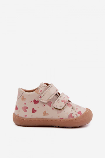 Sandfarbene Kinderlederschuhe Barefoot Froddo G2130328-64 2