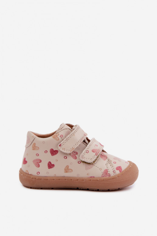 Sandfarbene Kinderlederschuhe Barefoot Froddo G2130328-64
