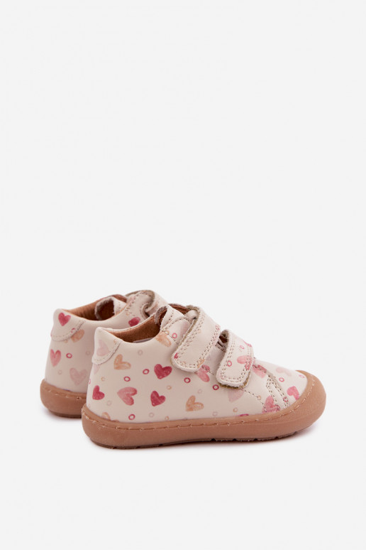 Sandfarbene Kinderlederschuhe Barefoot Froddo G2130328-64