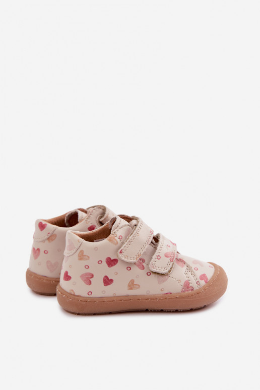 Sandfarbene Kinderlederschuhe Barefoot Froddo G2130328-64