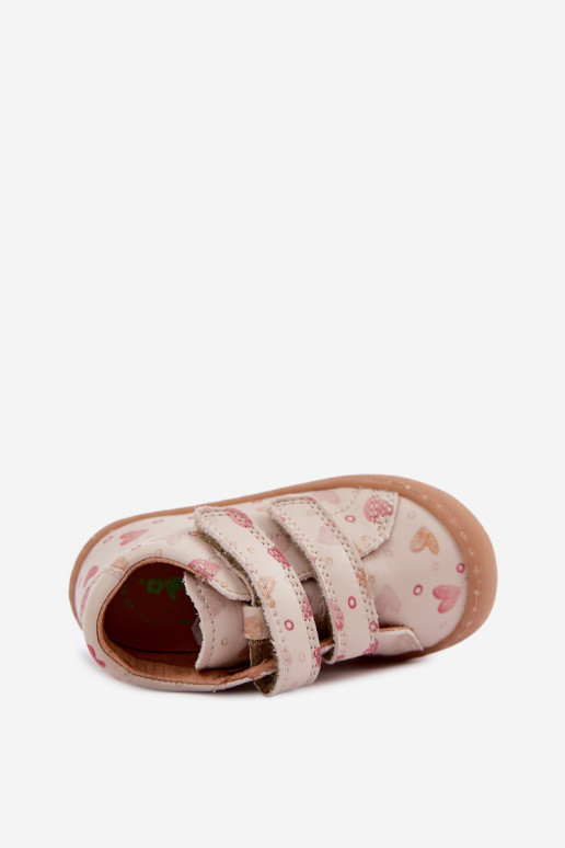Sandfarbene Kinderlederschuhe Barefoot Froddo G2130328-64