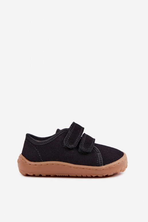 Schwarze Kinderslipper Barefoot Froddo Canvas G1700440-19