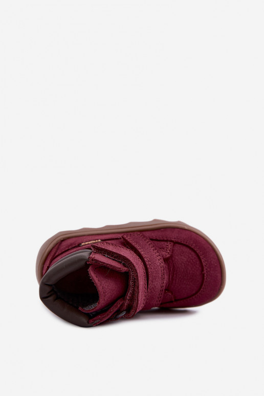 Burgunderfarbene Kinderlederschuhe Barefoot Froddo G2110150-9