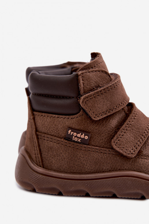Braune Kinderlederschuhe Barefoot Froddo G2110150-13