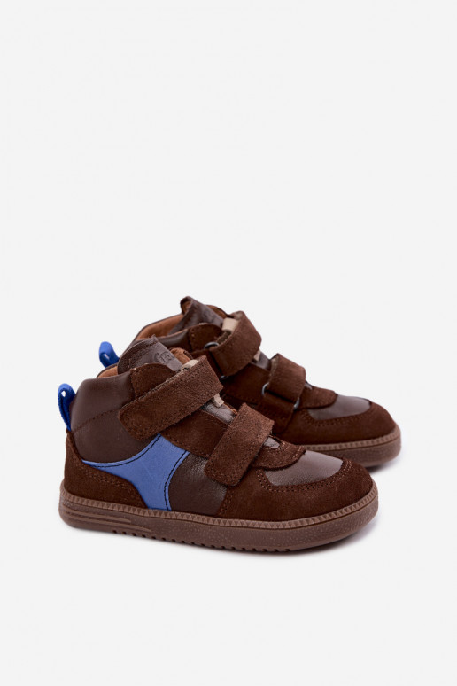 Braune Kinderveloursleder-Schuhe Barefoot Froddo G2110157-1