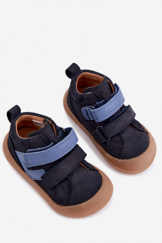 Dunkelblaue Kinderlederschuhe Barefoot Froddo G2130380