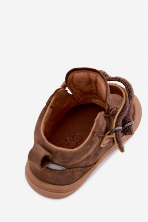 Braune Kinderlederschuhe Barefoot Froddo G2130380-2