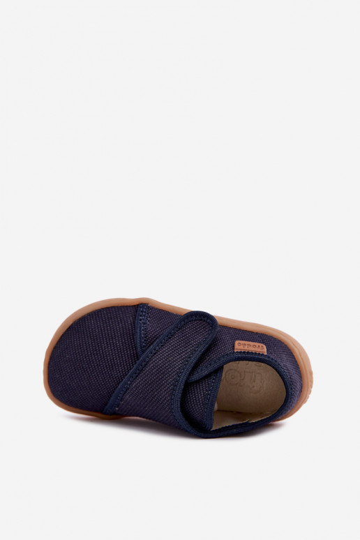 Kinderhausschuhe für Jungen mit Klettverschlüssen Barefoot Froddo G1700438 in Dunkelblau