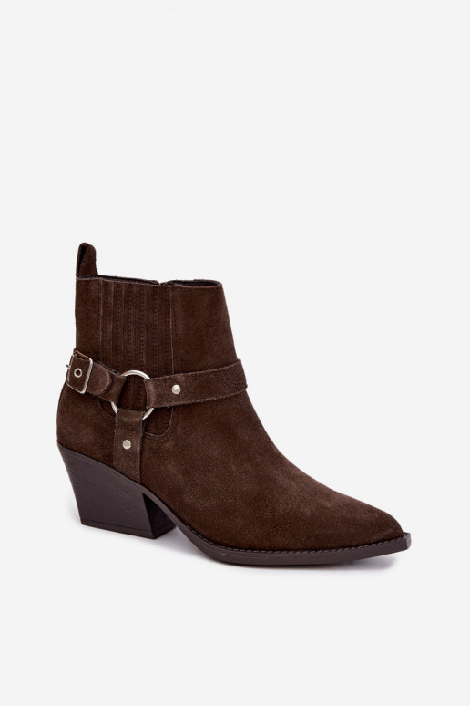 Wildleder Cowboy-Stiefel, warm, braun Fariah