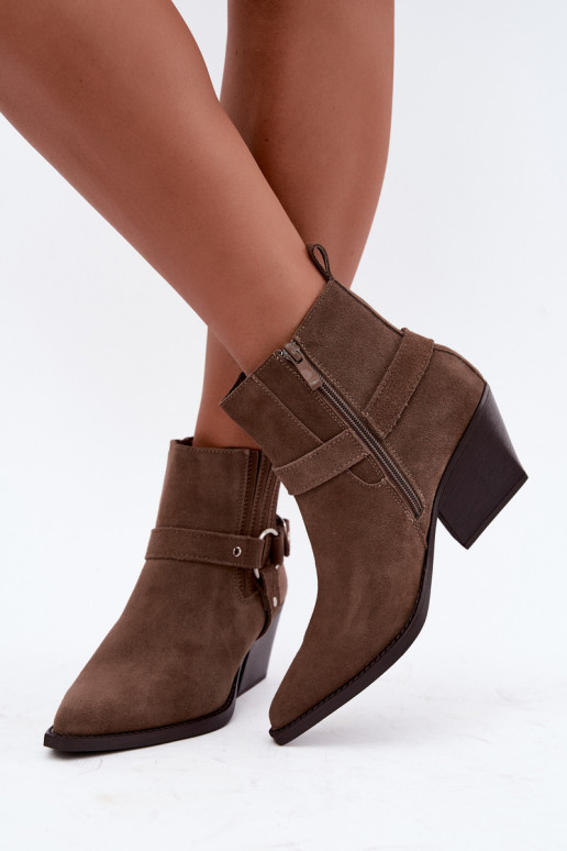 Wildleder Cowboy-Stiefel, warm, braun Fariah