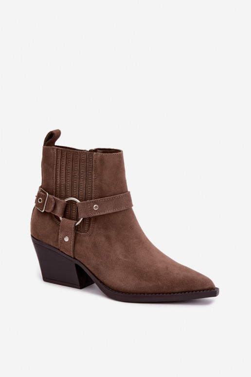 Wildleder Cowboy-Stiefel, warm, braun Fariah