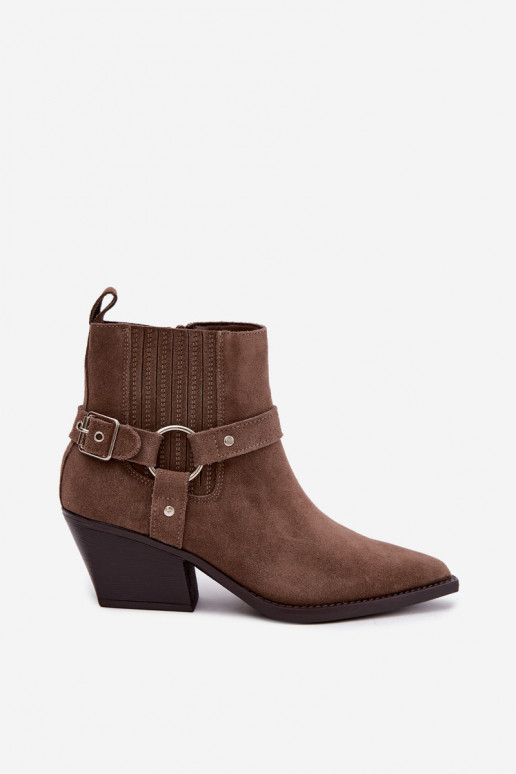 Wildleder Cowboy-Stiefel, warm, braun Fariah