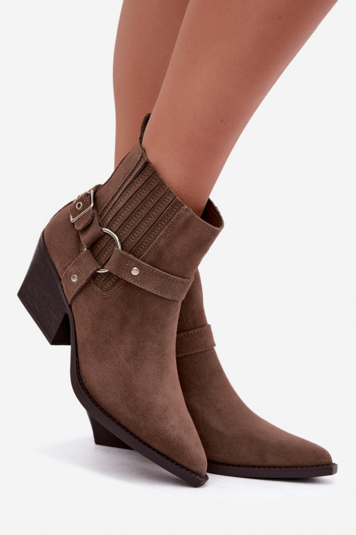 Wildleder Cowboy-Stiefel, warm, braun Fariah