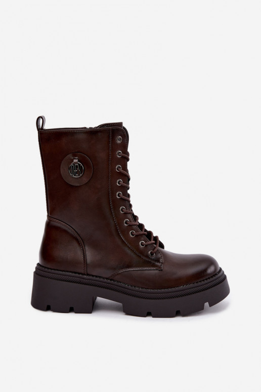 Warmes Damen-Stiefeletten in brauner Farbe Livela