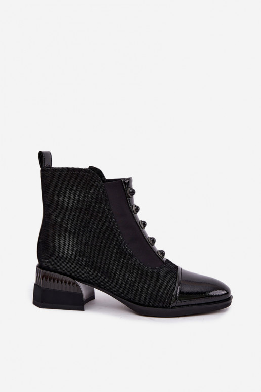 Veloursleder-Stiefel mit Absätzen isoliert D&A CR62-3188 schwarz