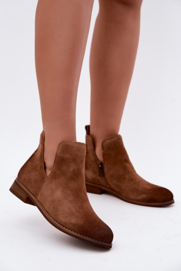 Veloursleder-Stiefel mit Ausschnitten Vinceza 133142 braun 2