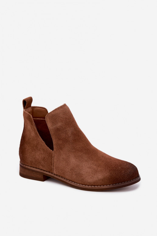 Veloursleder-Stiefel mit Ausschnitten Vinceza 133142 braun