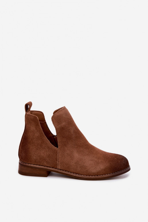 Veloursleder-Stiefel mit Ausschnitten Vinceza 133142 braun