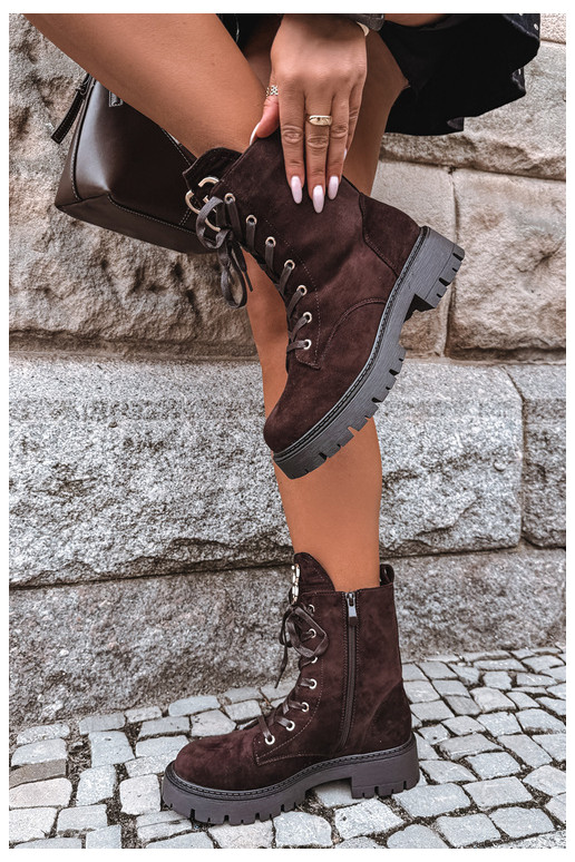 Warme Damen Stiefeletten mit Ornamenten aus Kunstveloursleder Falira