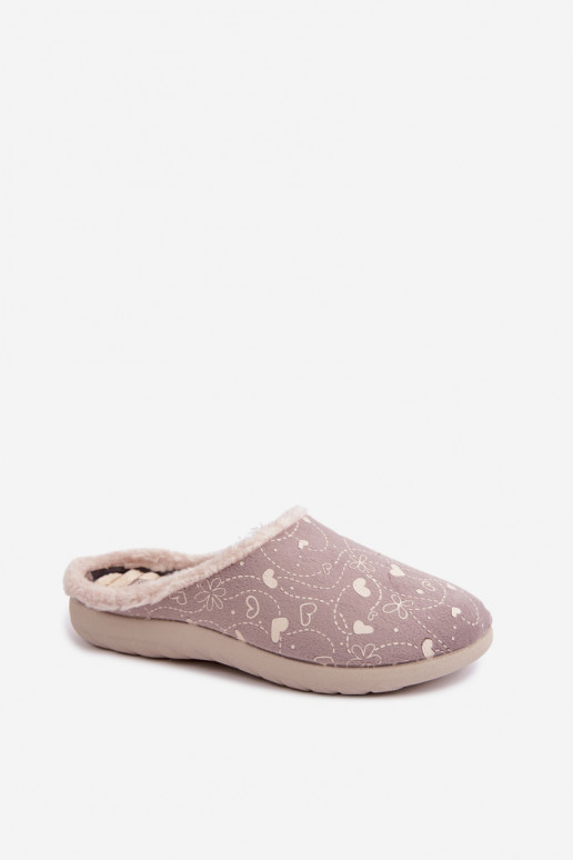 Graue Damen-Slipper mit Mustern Inblu ET000041