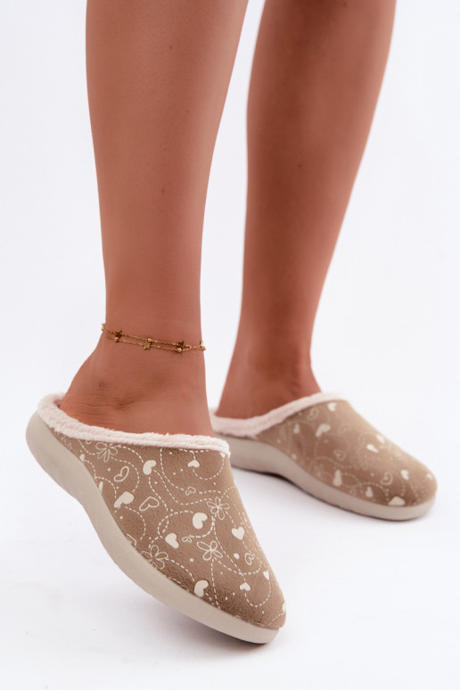 Grüne Damen-Slipper mit Mustern Inblu ET000041