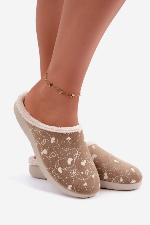 Grüne Damen-Slipper mit Mustern Inblu ET000041
