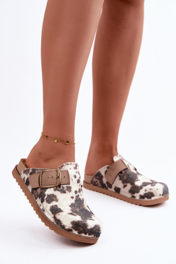 Braune Damen-Clogs mit Schnallen Inblu DJ000016 2