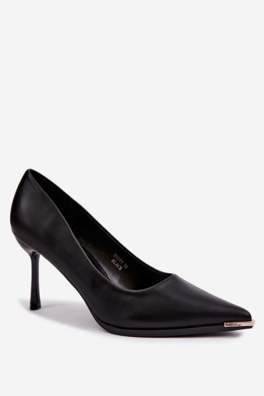 Schwarze hochhackige Schuhe aus Kunstleder INarelia
