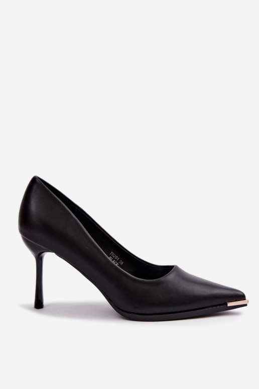 Schwarze hochhackige Schuhe aus Kunstleder INarelia