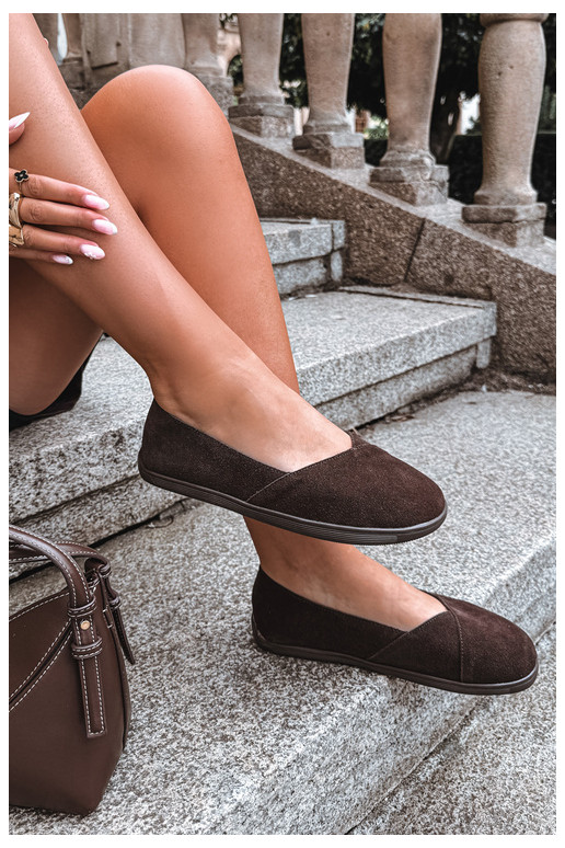 Damen Ballerinas aus Kunstveloursleder Mirelia