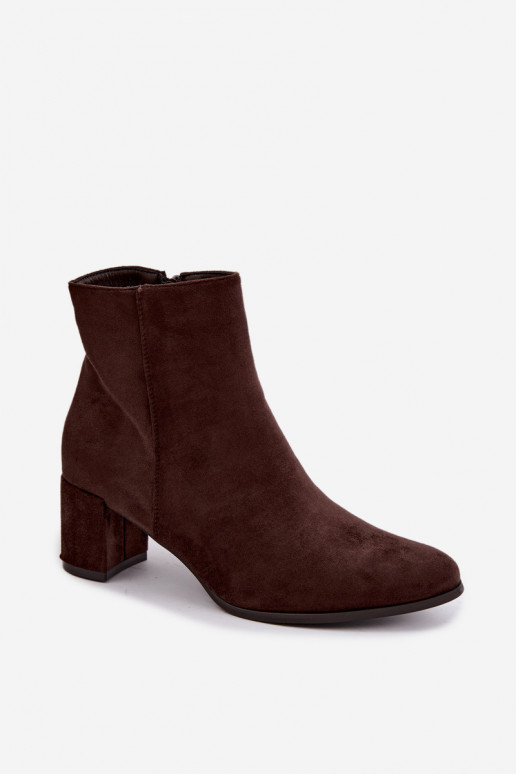 Isolierte Damen-Stiefeletten mit Absatz Brella in Schokoladenfarbe