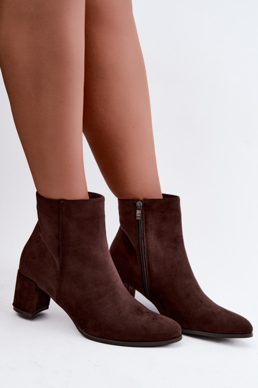Isolierte Damen-Stiefeletten mit Absatz Brella in Schokoladenfarbe