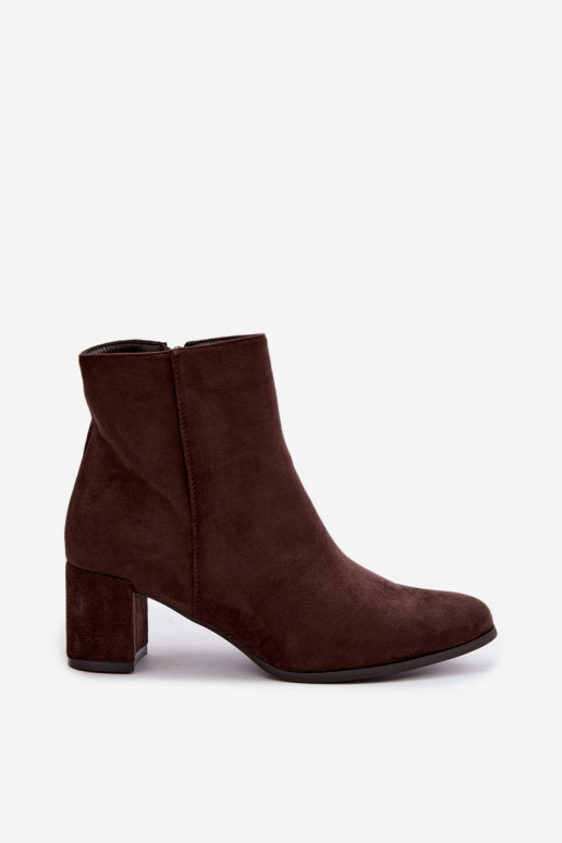 Isolierte Damen-Stiefeletten mit Absatz Brella in Schokoladenfarbe