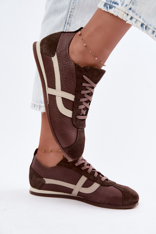 Sneaker aus Kunstveloursleder in Schokoladenfarbe Zazoo N1402S2
