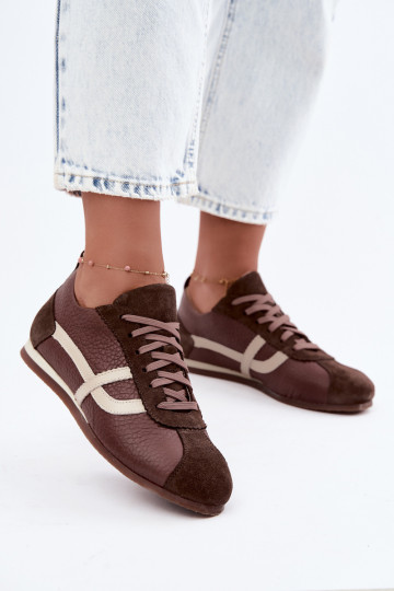Sneaker aus Kunstveloursleder in Schokoladenfarbe Zazoo N1402S2 2