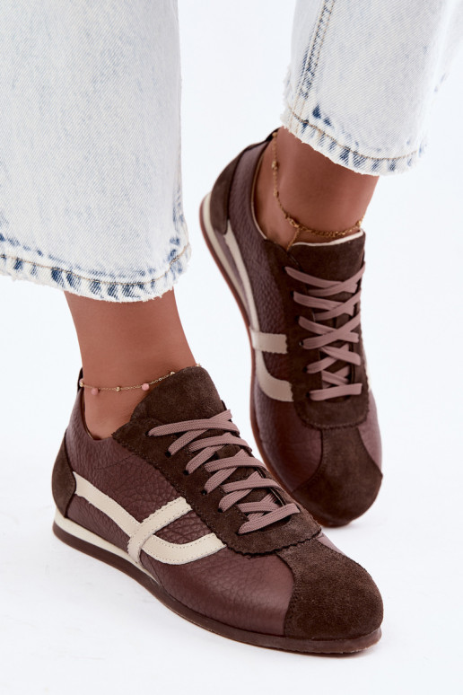 Sneaker aus Kunstveloursleder in Schokoladenfarbe Zazoo N1402S2