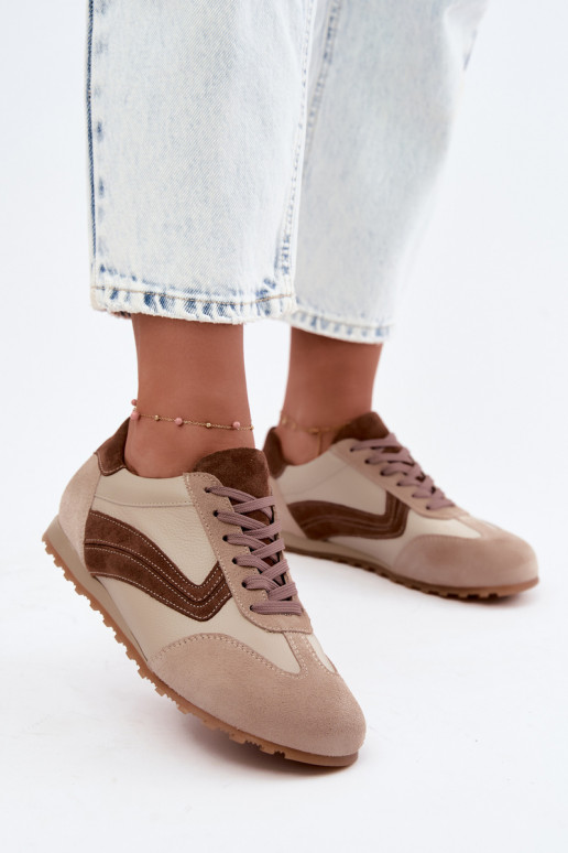 Barefoot Sneaker aus Kunstveloursleder in Sandfarbe Zazoo N1400