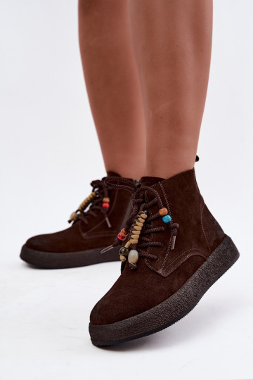Wärmende Stiefel aus Kunstveloursleder Artiker in Schokolade 2